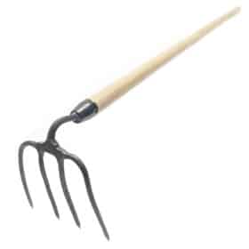 1012 - Tuinwisser met 4 tanden - 130 cm essenhouten steel
